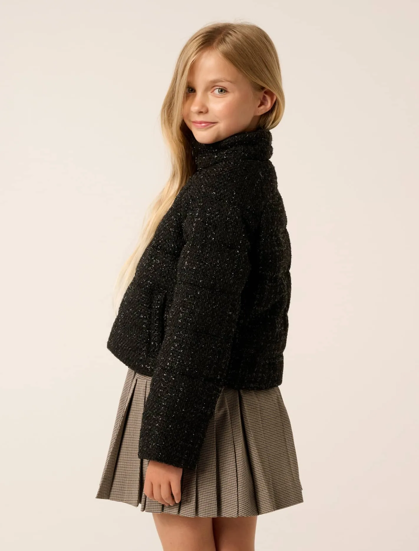 Wilhelmina Teen Boucle Puffer Jacket