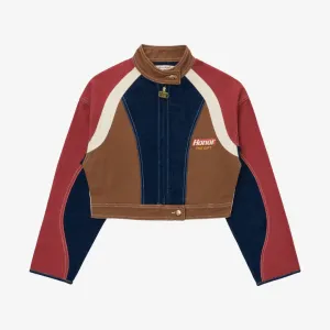womens honor the gift motor jacket (red/brown)