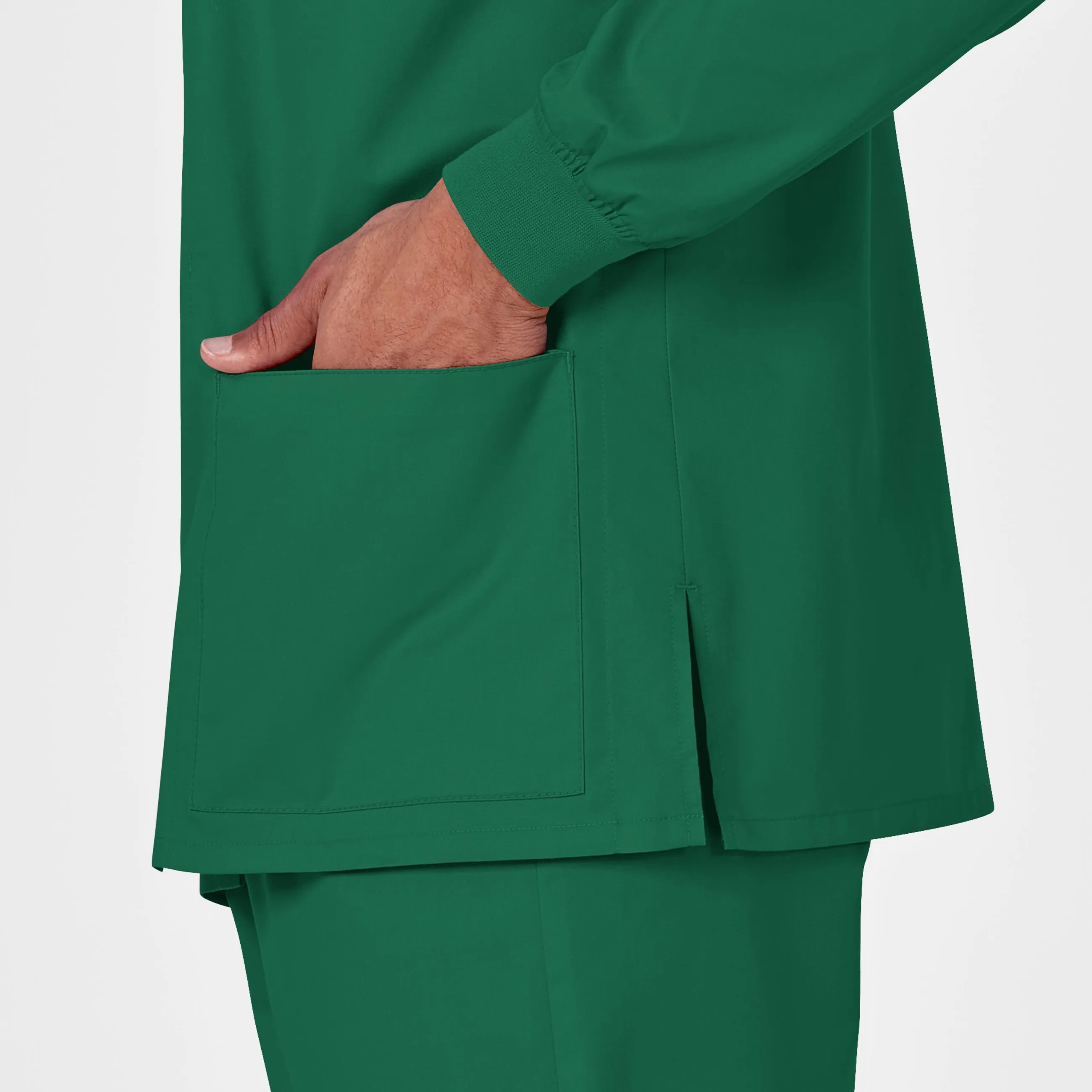 WonderWORK Unisex Snap Front Scrub Jacket - Hunter
