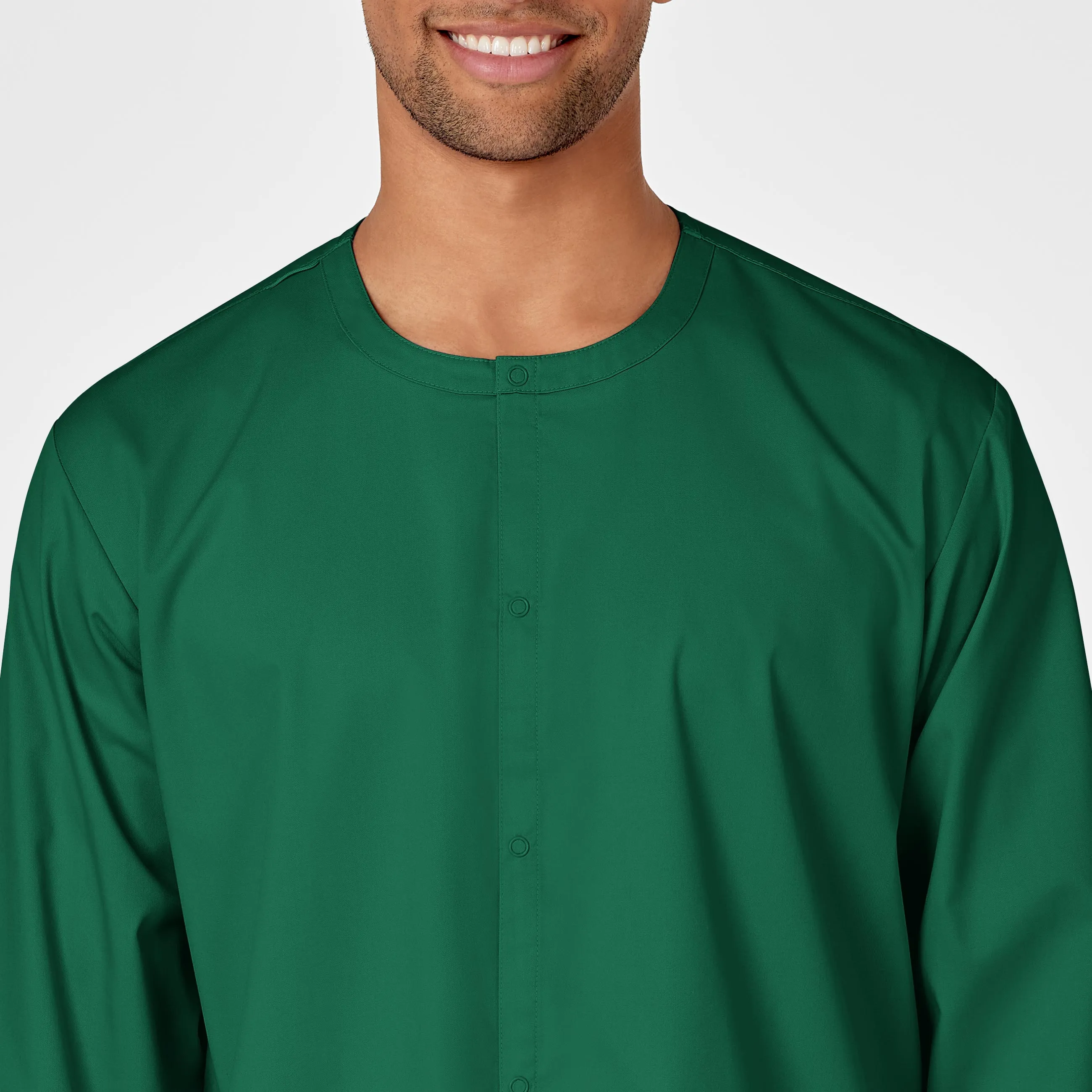 WonderWORK Unisex Snap Front Scrub Jacket - Hunter