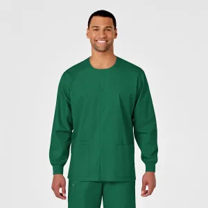 WonderWORK Unisex Snap Front Scrub Jacket - Hunter