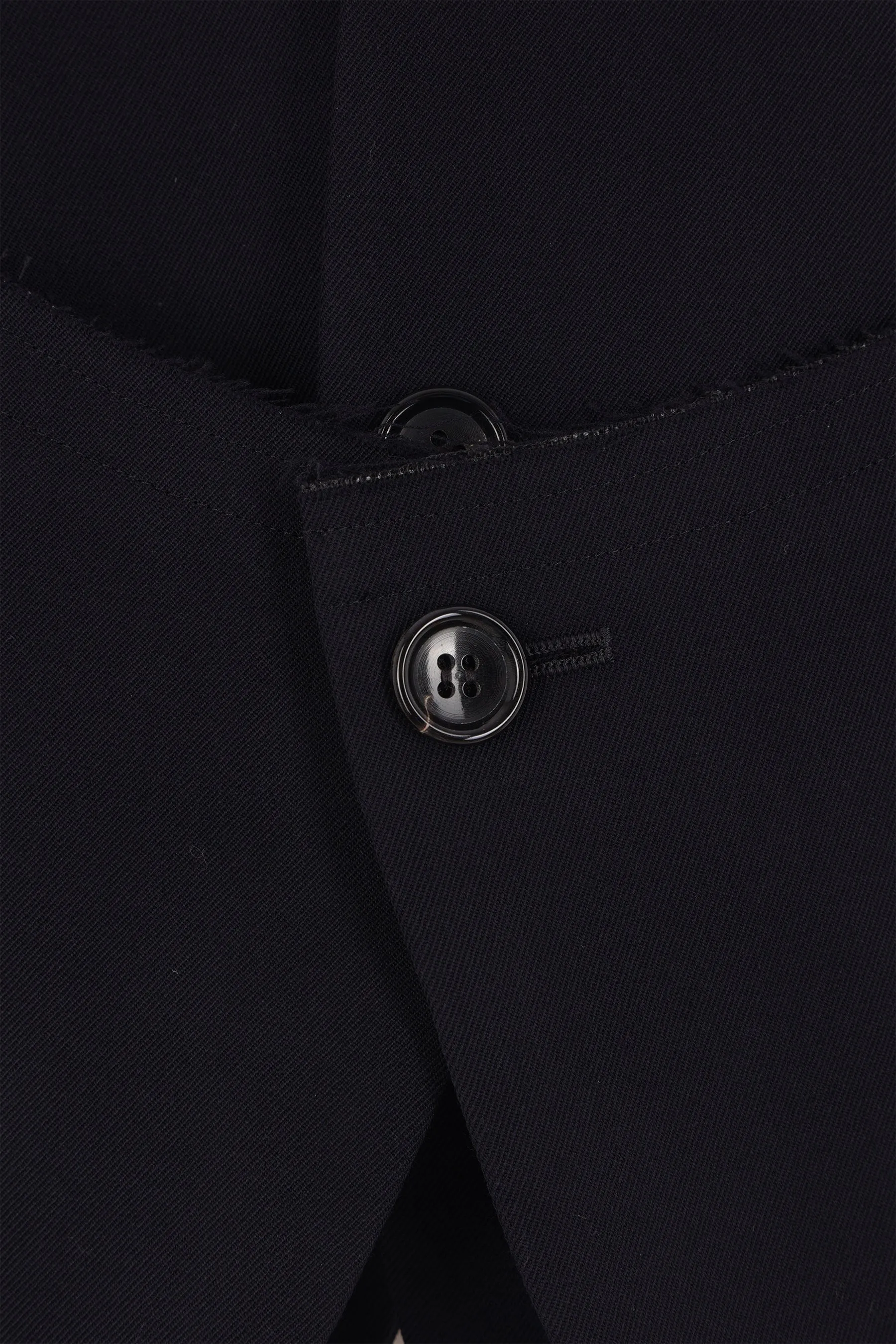 wool jacket with destructured hem
