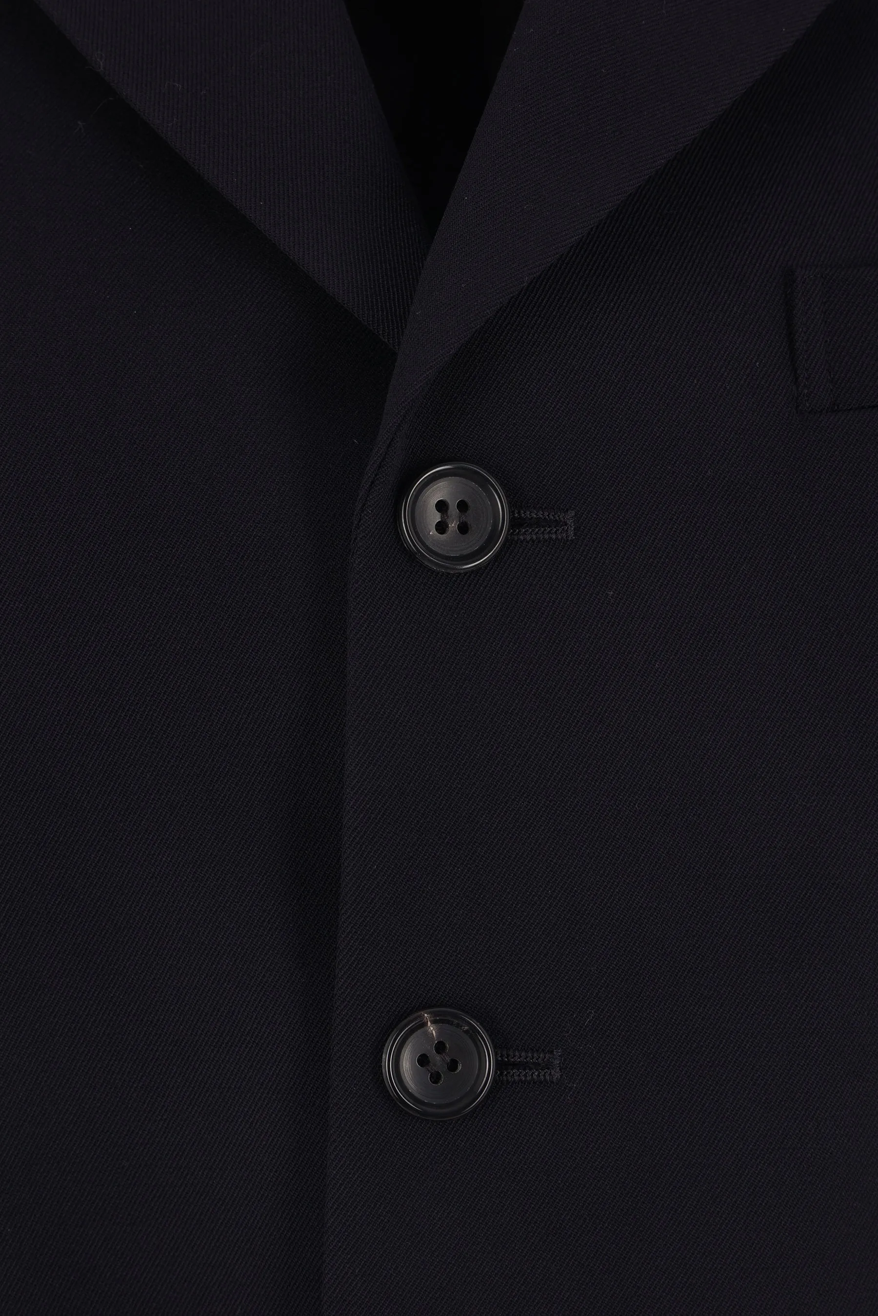 wool jacket with destructured hem
