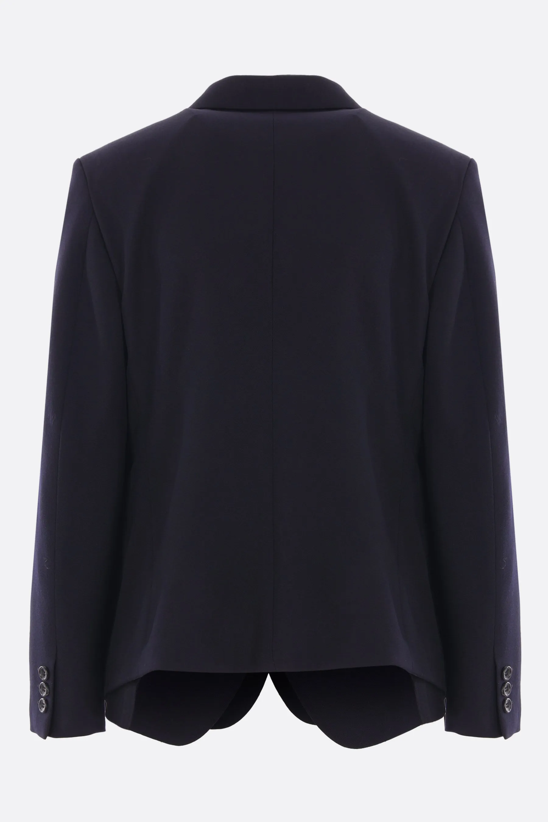 wool jacket with destructured hem